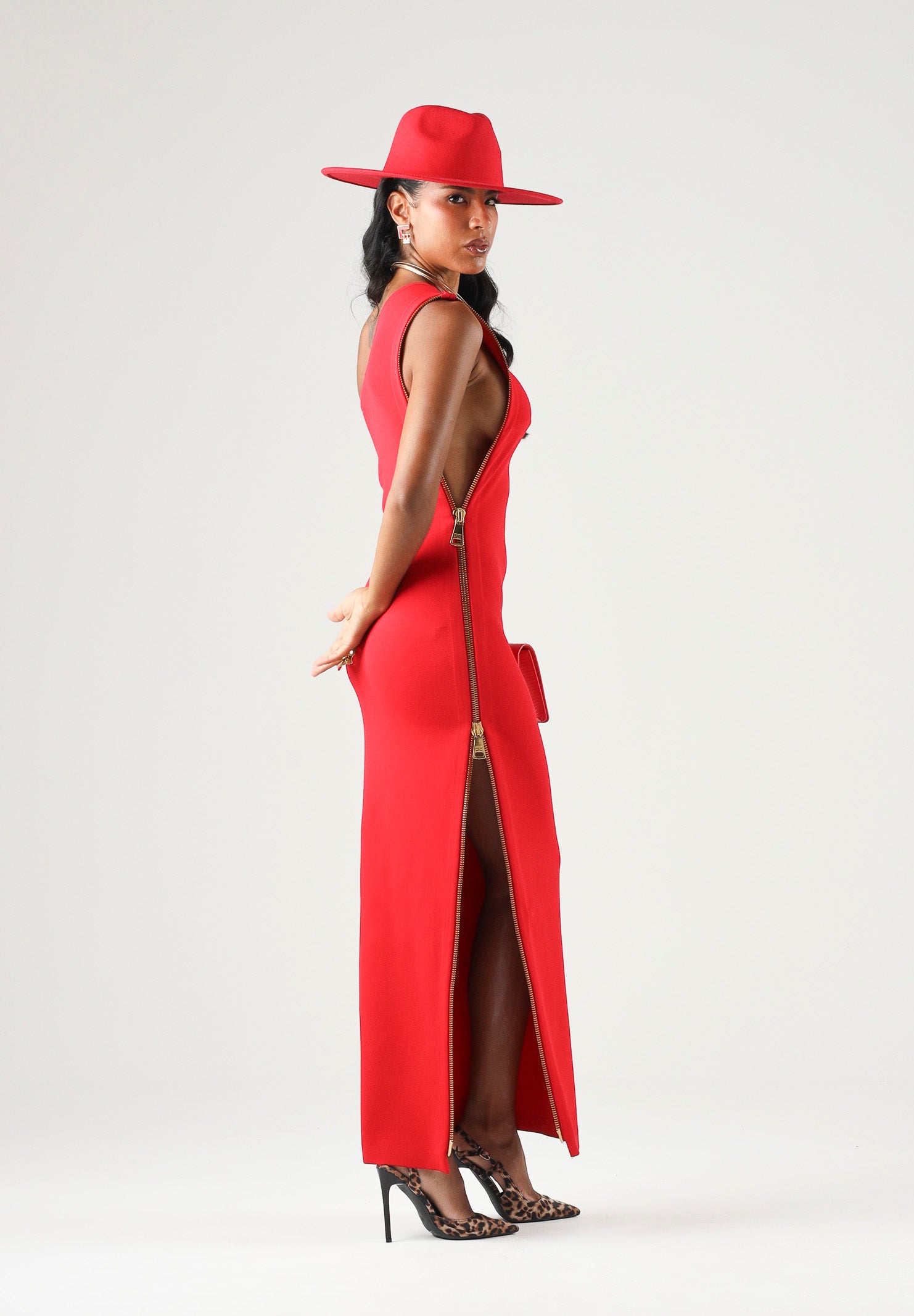 ELISABETTA FRANCHI Abito RED CARPET lungo red passion rosso da donna con design monospalla AM07B66E2 CG5 ELISABETTA FRANCHI 
