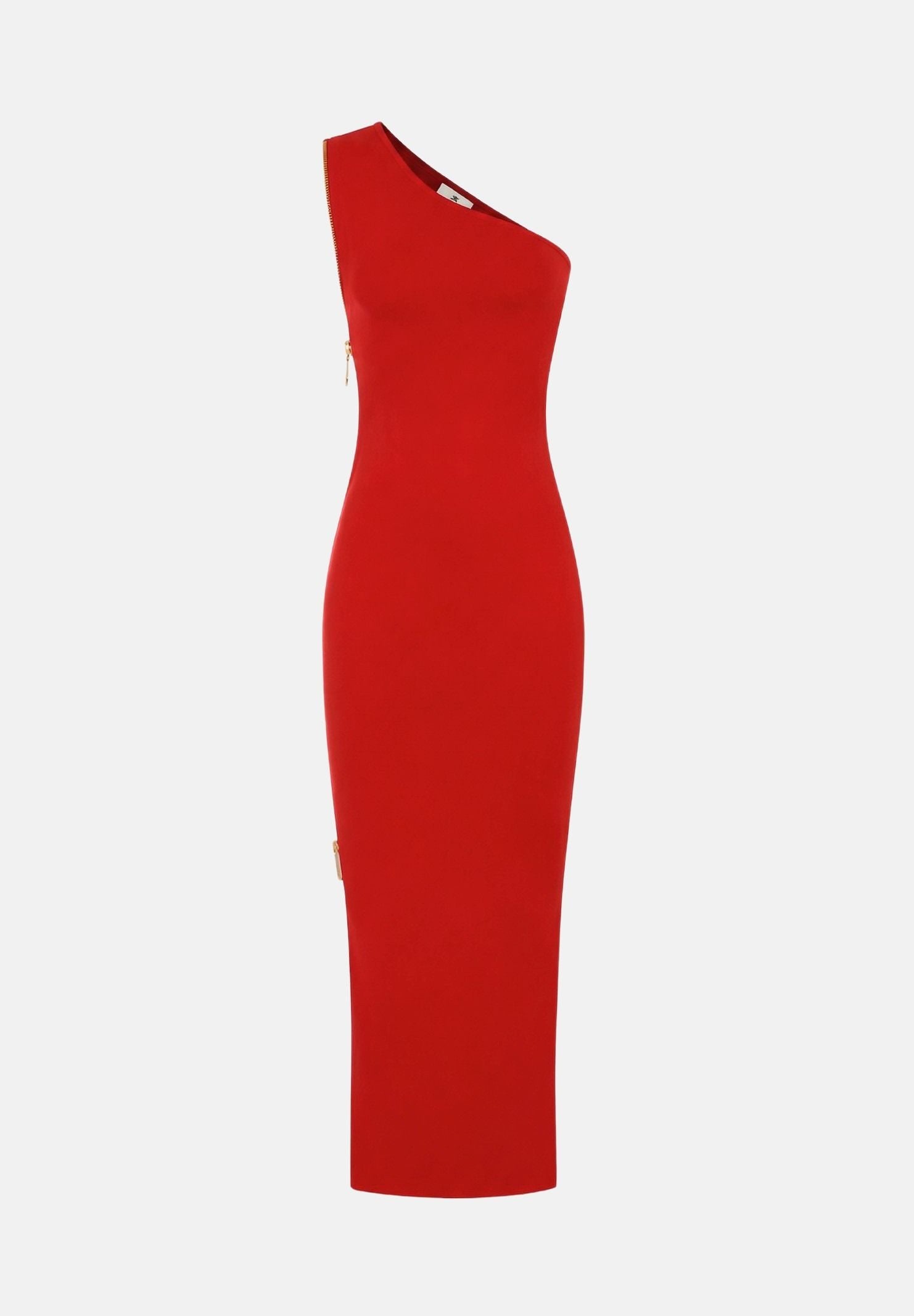 ELISABETTA FRANCHI Abito RED CARPET lungo red passion rosso da donna con design monospalla AM07B66E2 CG5 ELISABETTA FRANCHI 