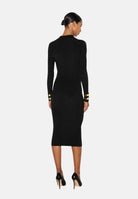 ELISABETTA FRANCHI Abito OPENWORK in maglia, nero da donna<BR/>con lavorazione a coste AM08B66E2 110 ELISABETTA FRANCHI 