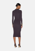 ELISABETTA FRANCHI Abito OPENWORK in maglia dark-choccolate marrone da donna con lavorazione a coste <BR/> AM08B66E2 EV9 ELISABETTA FRANCHI 