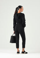 ELISABETTA FRANCHI Body in maglia nero da donna con logo ricamato tono su tono.<BR/> BK87S66E2 110 ELISABETTA FRANCHI 