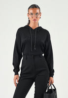 ELISABETTA FRANCHI Body in maglia nero da donna con logo ricamato tono su tono.<BR/> BK87S66E2 110 ELISABETTA FRANCHI 