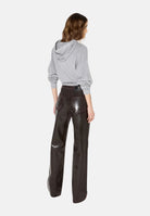 ELISABETTA FRANCHI Body in maglia grigio melange da donna con logo ricamato tono su tono BK87S66E2 431 ELISABETTA FRANCHI 