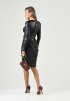 ELISABETTA FRANCHI Body con nodo a manica lunga, nero da donna BO04566E2 110 ELISABETTA FRANCHI 