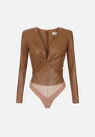 ELISABETTA FRANCHI Body con nodo, color sigaro, da donna BO04566E2 FK3 ELISABETTA FRANCHI 
