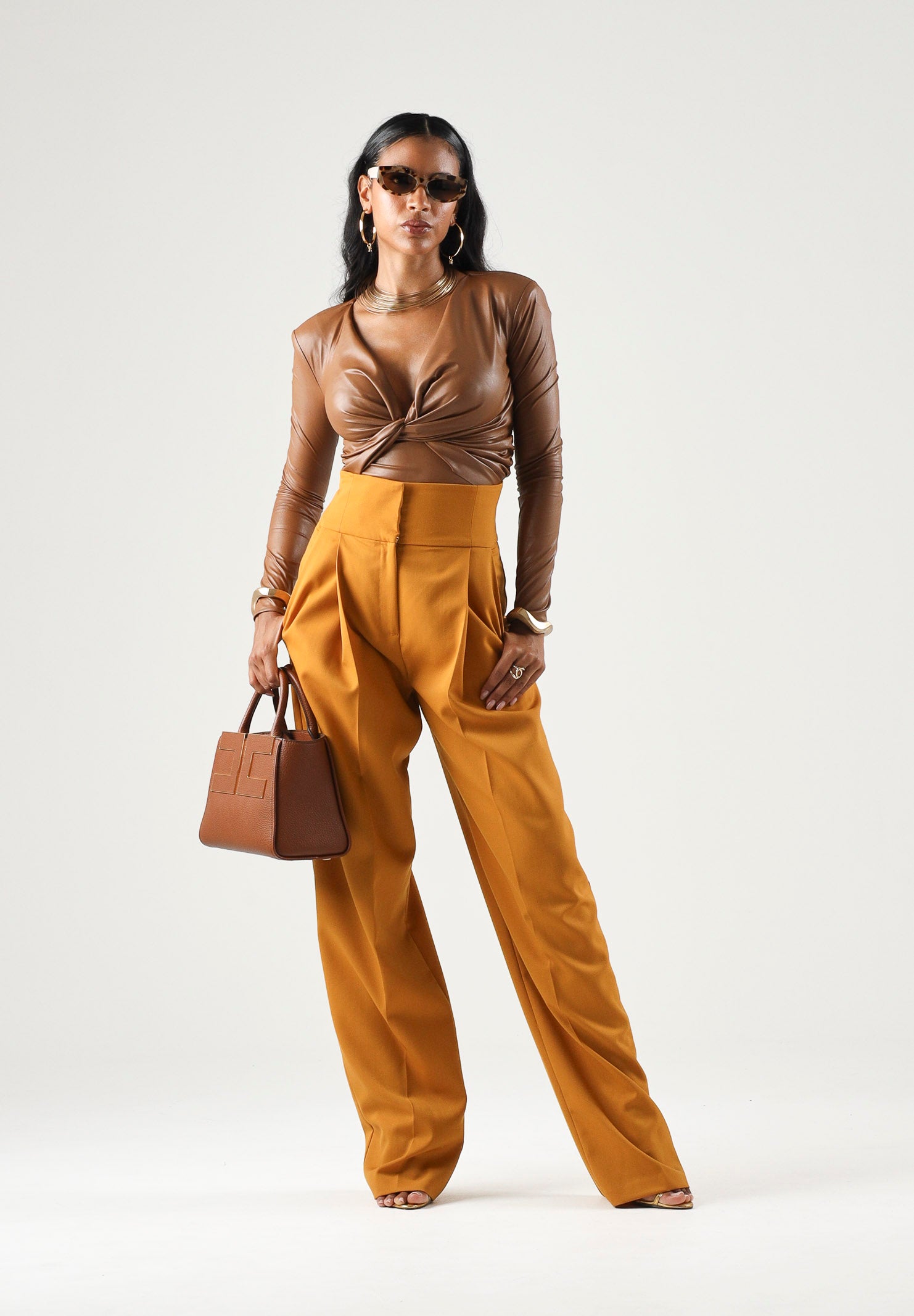 ELISABETTA FRANCHI Body con nodo, color sigaro, marrone da donna BO04566E2 FK3 ELISABETTA FRANCHI 