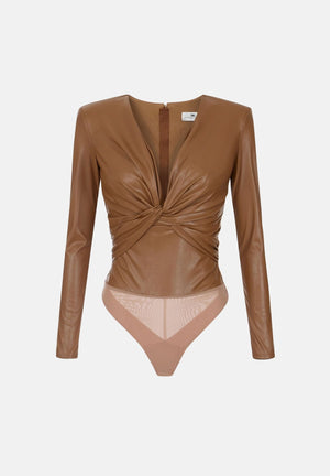 ELISABETTA FRANCHI Body con nodo, color sigaro, da donna BO04566E2 FK3 ELISABETTA FRANCHI 