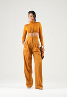 ELISABETTA FRANCHI Body BODY IN JERSEY ambra-giallo ocra da donna con aplicazioni gioiello BO05567E2 940 ELISABETTA FRANCHI 