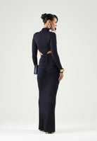ELISABETTA FRANCHI BODY IN JERSEY CON LOGO GIOIELLO Blu notte, blu, donna. BO05567E2 H88 ELISABETTA FRANCHI 
