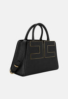 ELISABETTA FRANCHI Borsa TOTE nera da donna con maxi logo frontale. BS06A66E2 110 ELISABETTA FRANCHI 