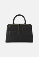 ELISABETTA FRANCHI Borsa TOTE nera da donna con maxi logo frontale. BS06A66E2 110 ELISABETTA FRANCHI 