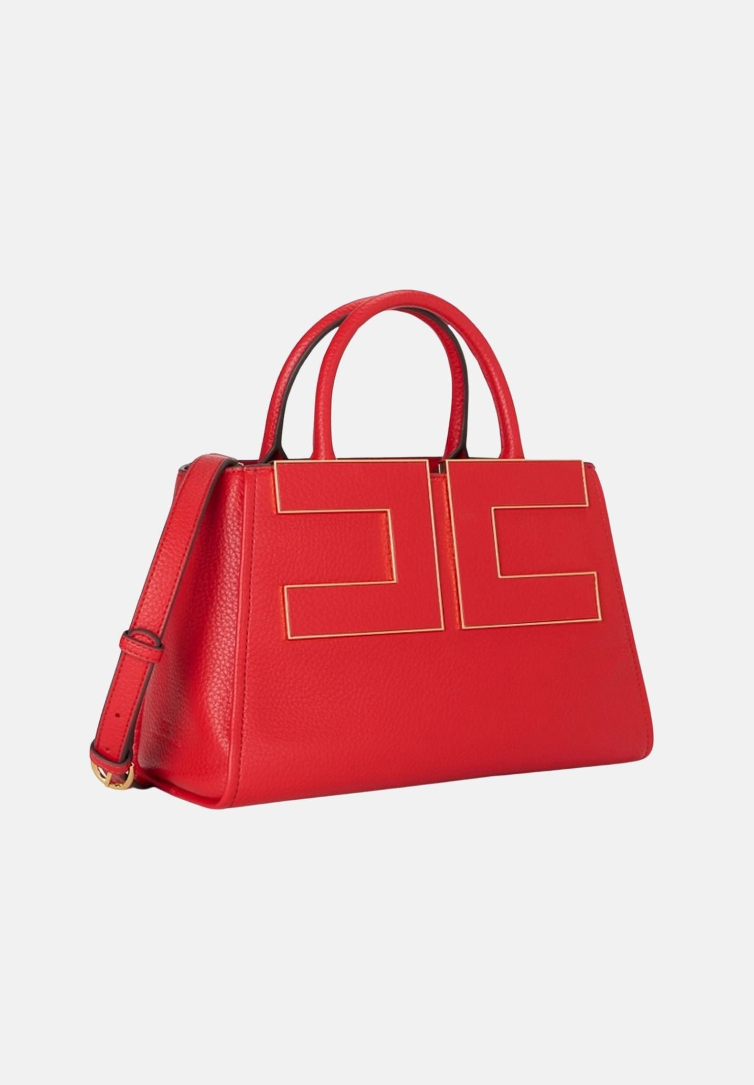 ELISABETTA FRANCHI Borsa TOTE red passion rossa da donna con maxi logo frontale. BS06A66E2 CG5 ELISABETTA FRANCHI 