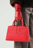 ELISABETTA FRANCHI Borsa TOTE red passion rossa da donna con maxi logo frontale. BS06A66E2 CG5 ELISABETTA FRANCHI 