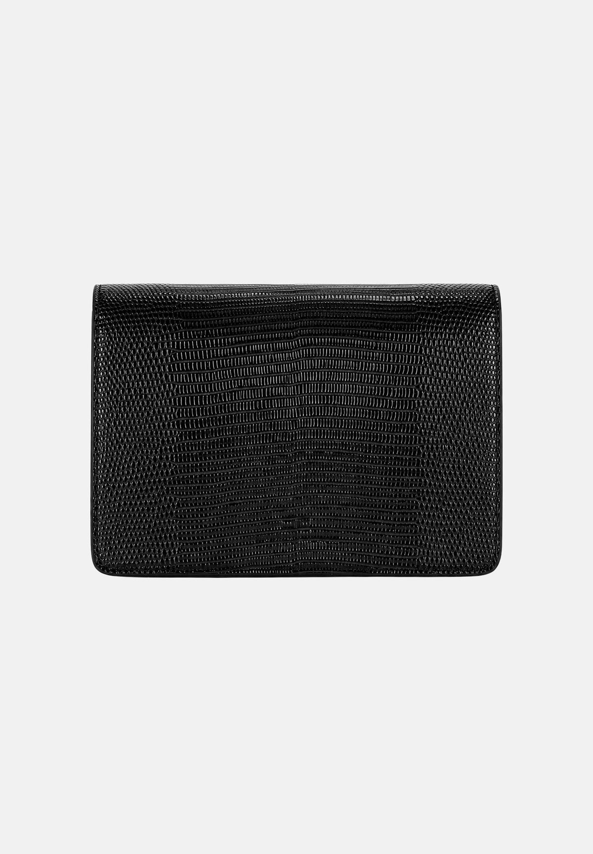 ELISABETTA FRANCHI Borsa a tracolla in eco-pelle nera da donna con catena groumette e stampa effetto lucertola<BR/> BS09A66E2 110 ELISABETTA FRANCHI 