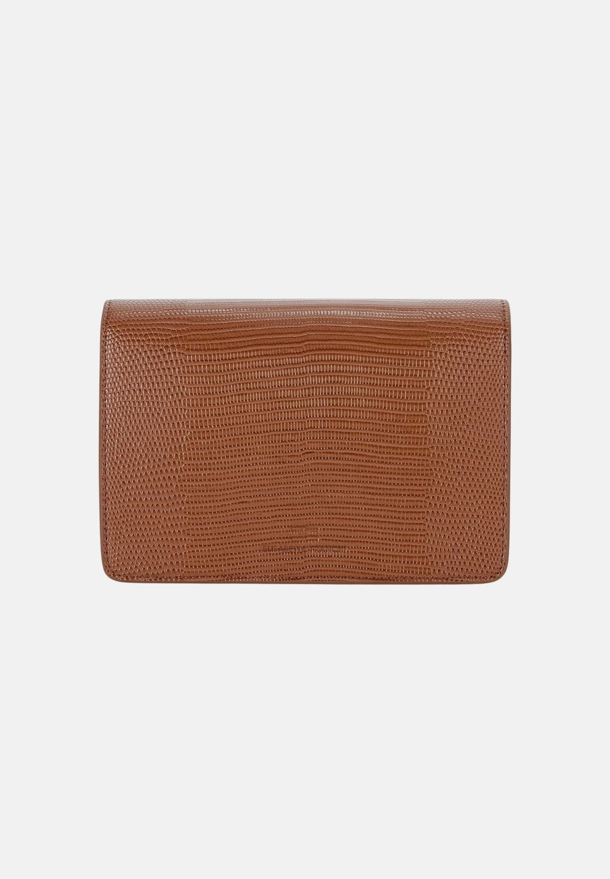 ELISABETTA FRANCHI Borsa a tracolla in eco-pelle sigaro-marrone da donna con catena groumette e stampa effetto lucertola BS09A66E2 FK3 ELISABETTA FRANCHI 