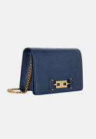 ELISABETTA FRANCHI Borsa a tracolla blu notte da donna con catena groumette e stampa effetto lucertola BS09A66E2 H88 ELISABETTA FRANCHI 