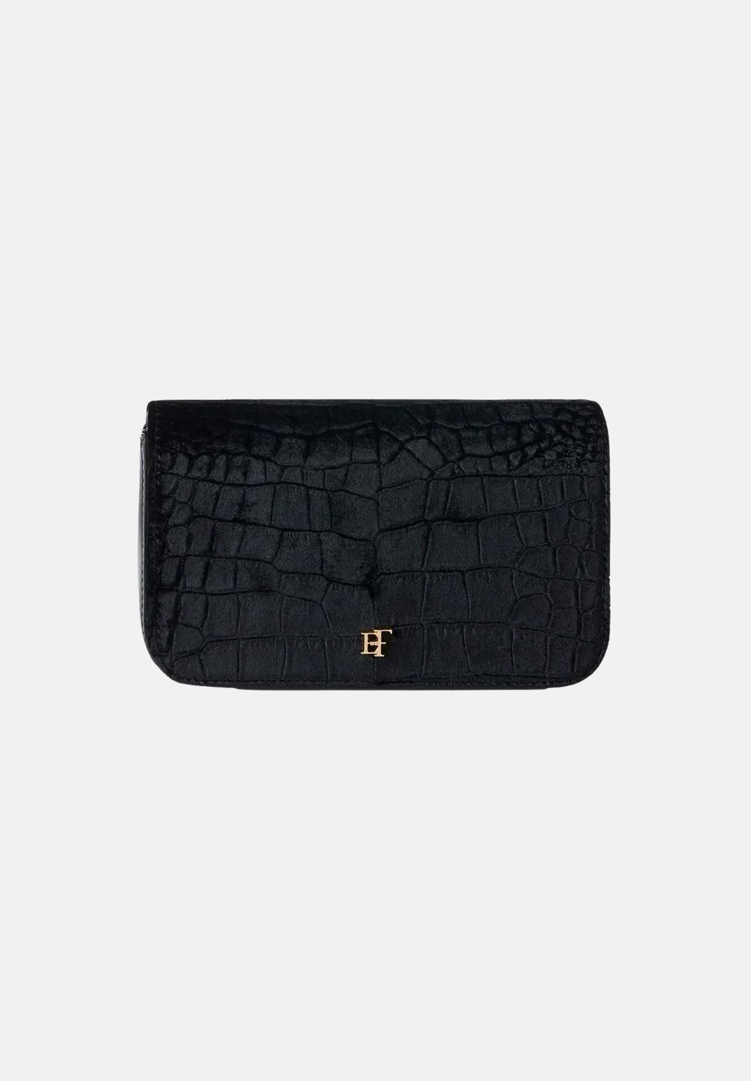 ELISABETTA FRANCHI Pochette nera per donna con lavorazione effetto coccodrillo e chiusura elegante. BS20A67E2 110 ELISABETTA FRANCHI 