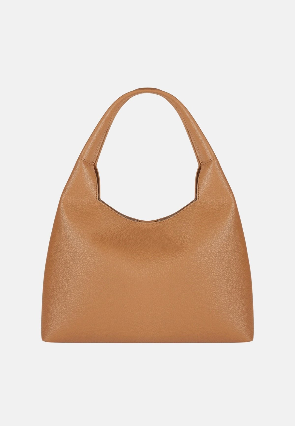 ELISABETTA FRANCHI Borsa HOBO a spalla daino-cuoio, da donna con zip laterali e charms logo pendenti.<BR/> BS23A66E2 AI6 ELISABETTA FRANCHI 