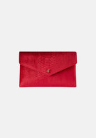 ELISABETTA FRANCHI Pochette a mano  red passion rosso per donna con patta geometrica a busta e dettaglio logo dorato BS27A67E2 CG5 ELISABETTA FRANCHI 