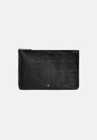 ELISABETTA FRANCHI Pochette nera per donna con chiusura a zip superiore e finitura stampata. BS81A67E2 110 ELISABETTA FRANCHI 