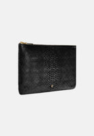ELISABETTA FRANCHI Pochette nera per donna con chiusura a zip superiore e finitura stampata. BS81A67E2 110 ELISABETTA FRANCHI 