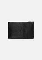 ELISABETTA FRANCHI Pochette nera per donna con chiusura a zip superiore e finitura stampata. BS81A67E2 110 ELISABETTA FRANCHI 