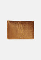 ELISABETTA FRANCHI Pochette a mano ambra per donna con elegante stampa effetto pitone e placca logata dorata BS81A67E2 940 ELISABETTA FRANCHI 