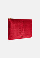 ELISABETTA FRANCHI Pochette a mano red passion- rossa da donna con stampa coccodrillo, chiusura con zip e logo dorato. BS81A67E2 CG5 ELISABETTA FRANCHI 