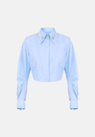 ELISABETTA FRANCHI Camicia OXFORD da donna azzura  con struttura a bustier CA17066E2 019 ELISABETTA FRANCHI 