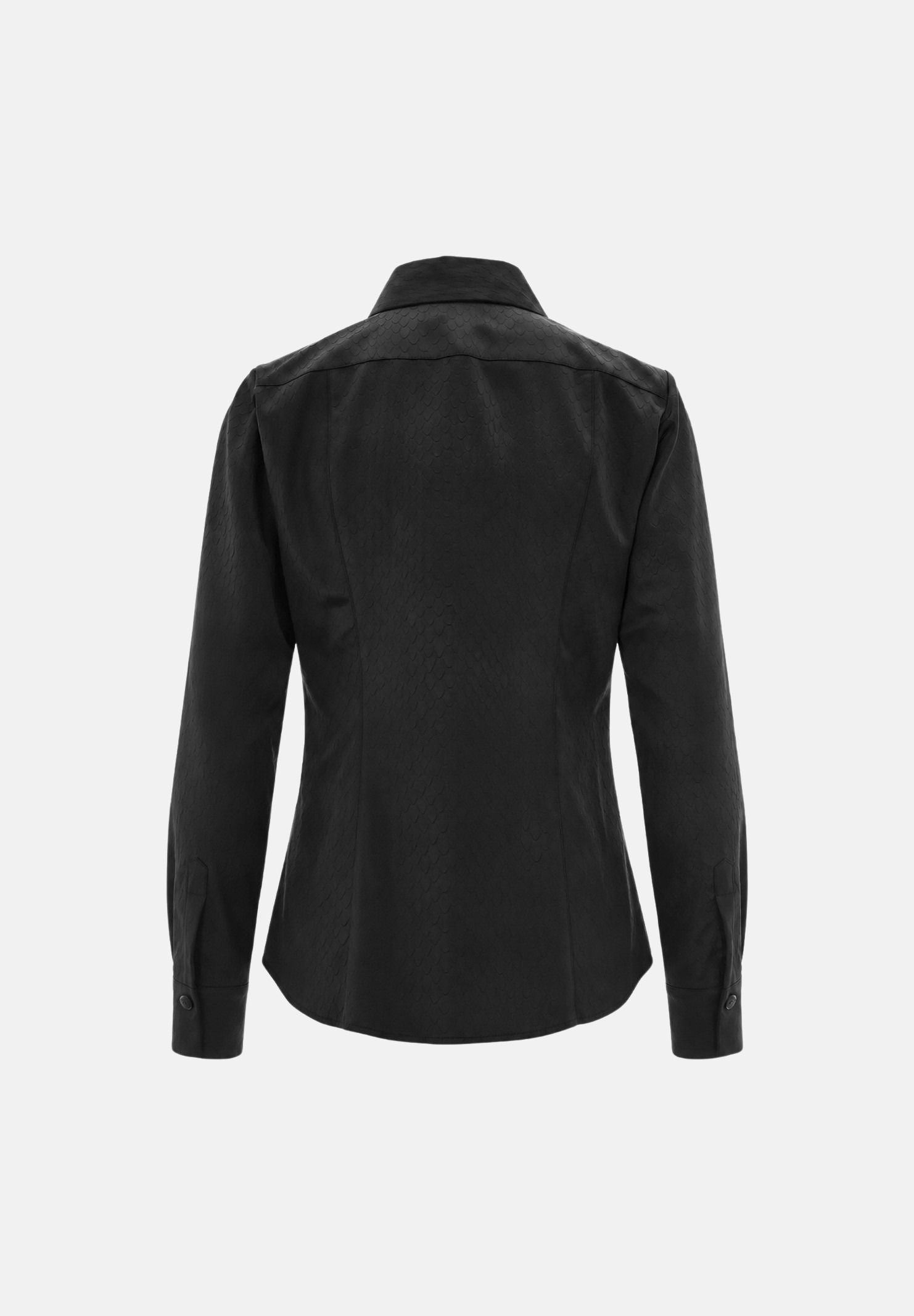 ELISABETTA FRANCHI Camicia manica lunga nera per donna con colletto classico e abbottonatura frontale tono su tono. CA19067E2 110 ELISABETTA FRANCHI 