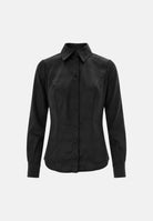 ELISABETTA FRANCHI Camicia manica lunga nera per donna con colletto classico e abbottonatura frontale tono su tono. CA19067E2 110 ELISABETTA FRANCHI 