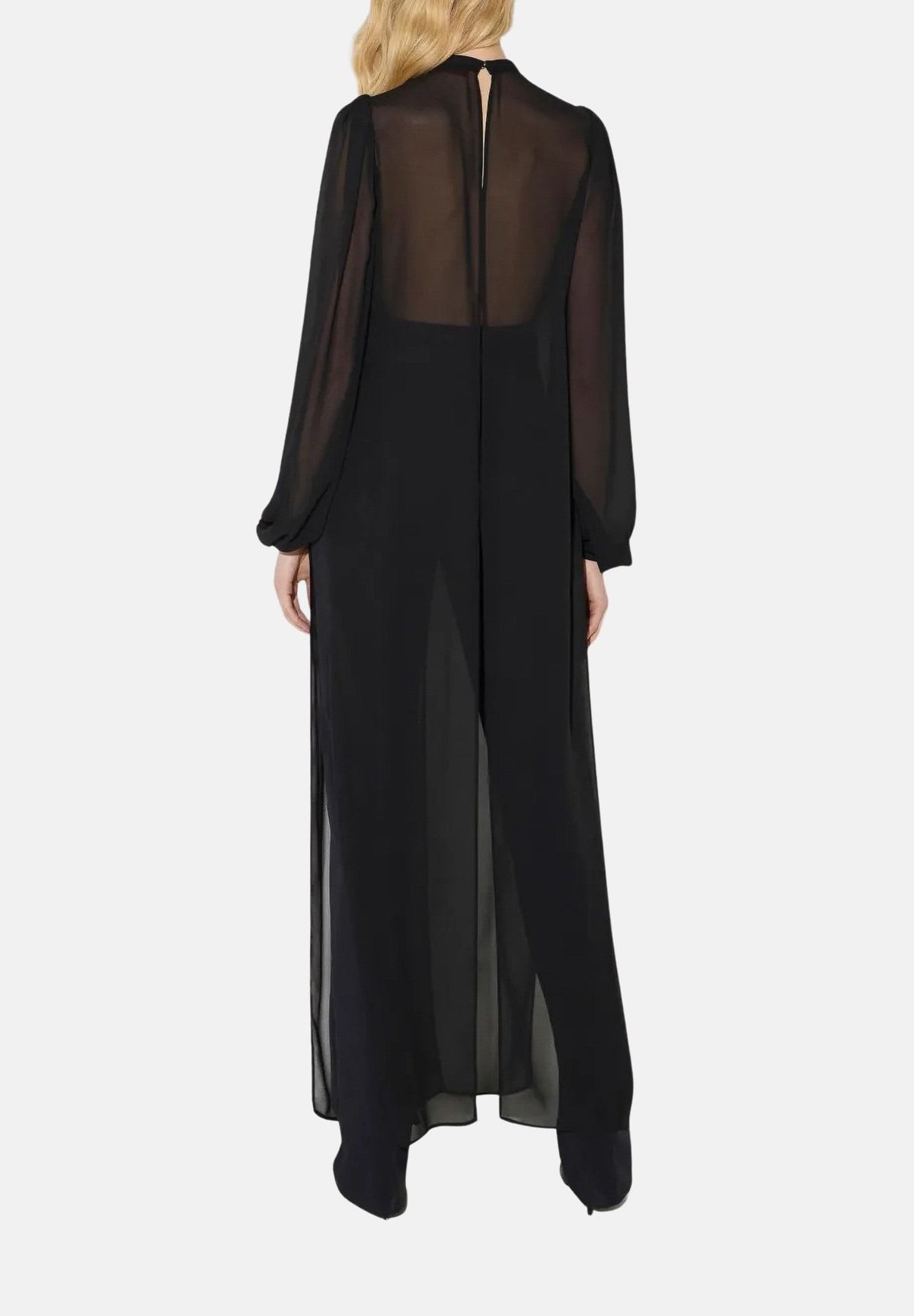 ELISABETTA FRANCHI Camicione-blusa nero per donna con dettagli logo dorati. CA20867E2 110 ELISABETTA FRANCHI 