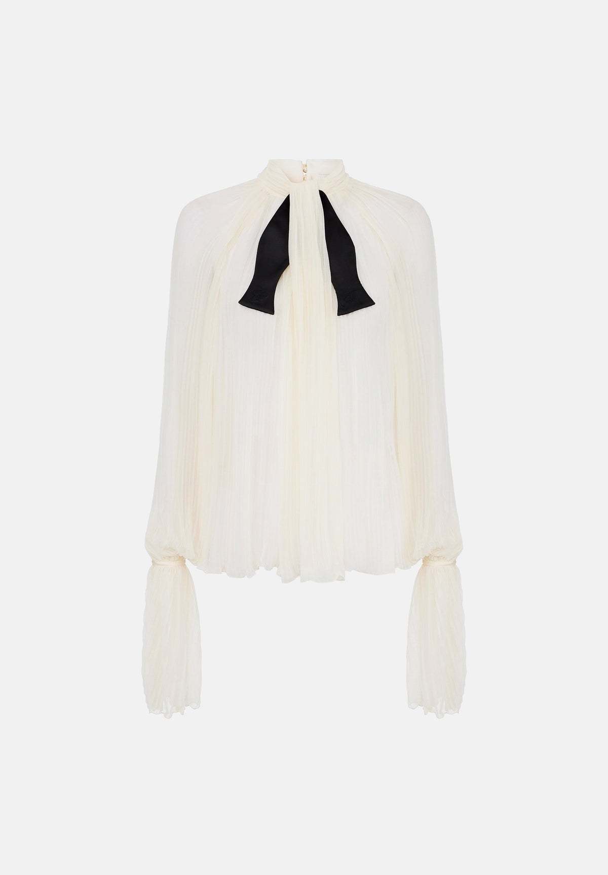 ELISABETTA FRANCHI Blusa plissé burro-nero da donna con fiocco al collo e maniche ampie. CA21167E2 E84 ELISABETTA FRANCHI 