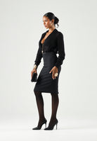 ELISABETTA FRANCHI Body in GEORGETTE nero da donna con catena gioiello CB00966E2 110 ELISABETTA FRANCHI 