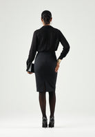 ELISABETTA FRANCHI Body in GEORGETTE nero da donna con catena gioiello CB00966E2 110 ELISABETTA FRANCHI 