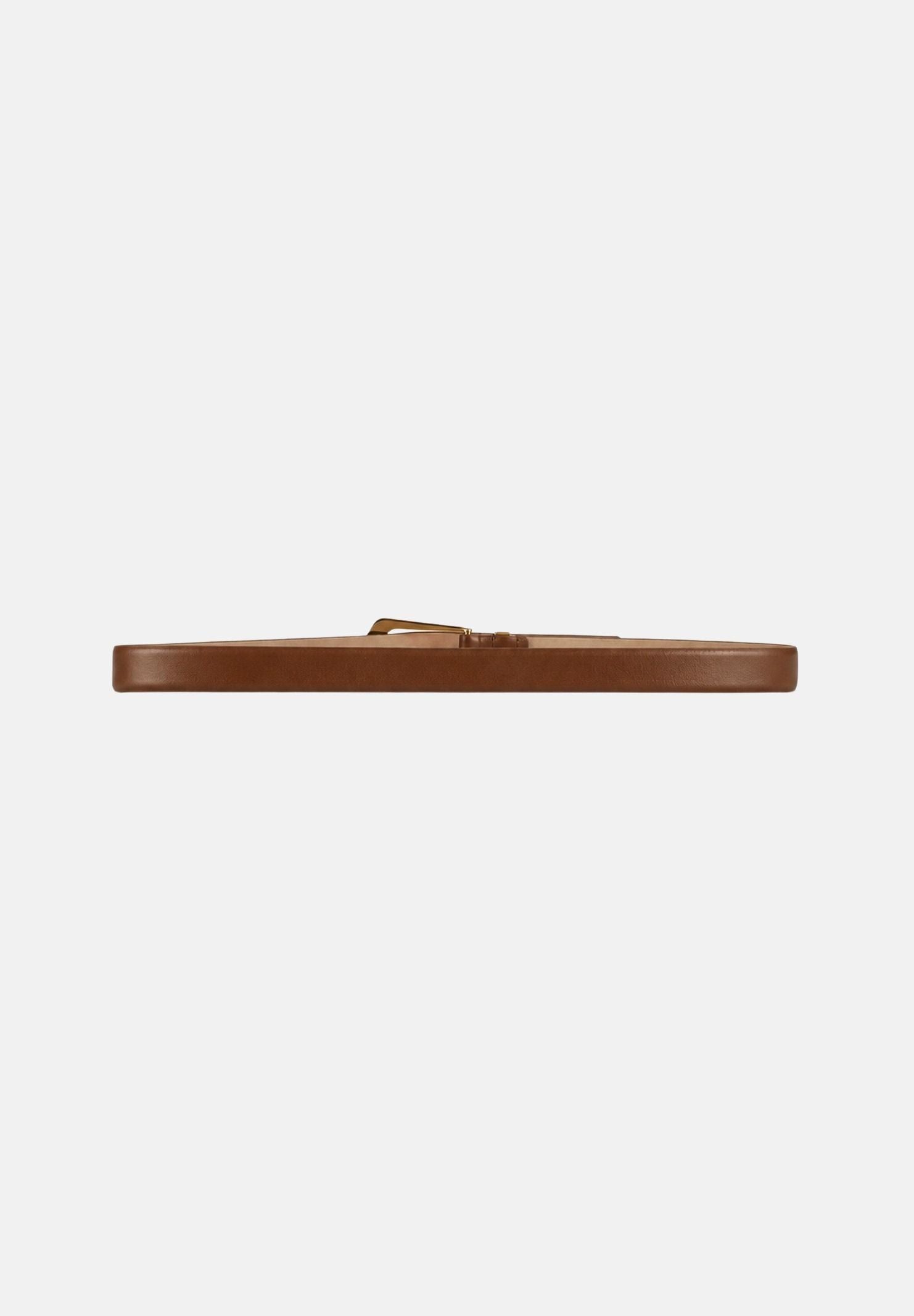 ELISABETTA FRANCHI Cintura in pelle sigaro-marrone da donna con dettagli metallici dorati. CT31S66E2 FK3 ELISABETTA FRANCHI 