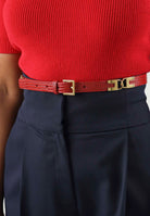 ELISABETTA FRANCHI Cintura LEATHER BELT colore Red Passion, rosso, da donna con stampa effetto lucertola. CT54S66E2 CG5 ELISABETTA FRANCHI 