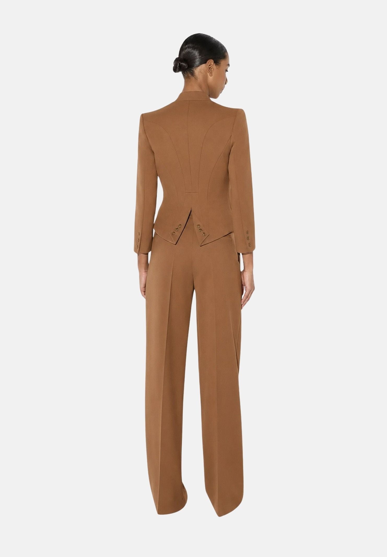 ELISABETTA FRANCHI Giacca in GABARDINA sigaro-marrone con collo gioiello da donna GI24966E2 FK3 ELISABETTA FRANCHI 