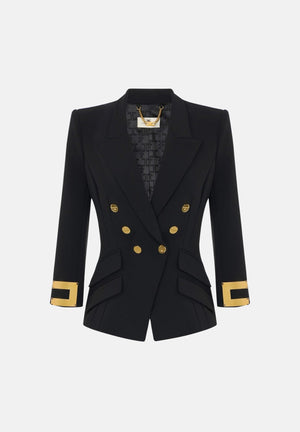 ELISABETTA FRANCHI Giacca IN DOPPIO CRÊPE stretch nero da donna GI26866E2 110 ELISABETTA FRANCHI 