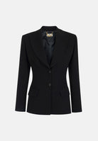 ELISABETTA FRANCHI Giacca IN CRÊPE monopetto nero da donna con dettaglio criss-cross sul retro GI27366E2 110 ELISABETTA FRANCHI 