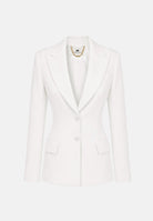 ELISABETTA FRANCHI Giacca avorio-bianca da donna con retro corsetto a lacci incrociati. GI27366E2 360 ELISABETTA FRANCHI 
