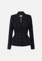 ELISABETTA FRANCHI Giacca monopetto nera per donna con linea sartoriale sagomata GI28867E2 110 ELISABETTA FRANCHI 