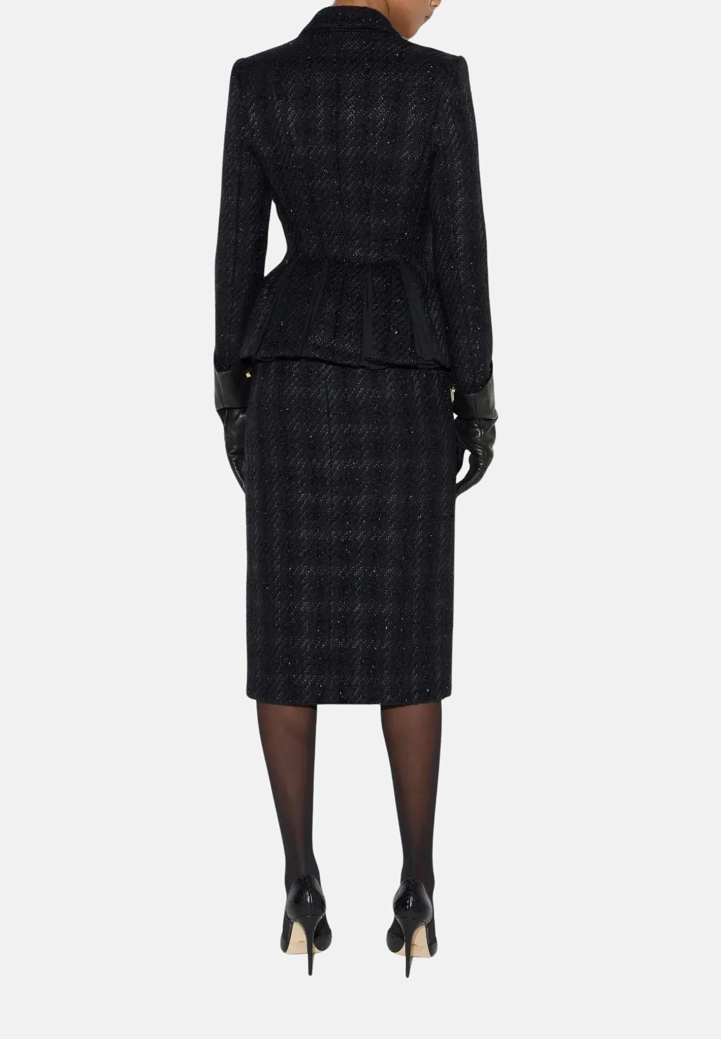 ELISABETTA FRANCHI Giacca monopetto nera per donna con linea sartoriale sagomata GI28867E2 110 ELISABETTA FRANCHI 