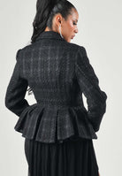 ELISABETTA FRANCHI Giacca monopetto nera per donna con linea sartoriale sagomata GI28867E2 110 ELISABETTA FRANCHI 