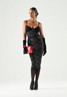 ELISABETTA FRANCHI Gonna TRICOT MOTIVO JACQUARD nera da donna con fantasia effetto pizzo a contrasto. GK12Q66E2 FR9 ELISABETTA FRANCHI 