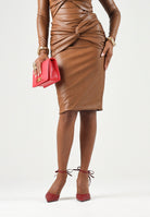 ELISABETTA FRANCHI Gonna  CON DRAPPEGGIO Sigaro - marrone, da donna. GO21966E2 FK3 ELISABETTA FRANCHI 