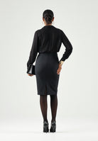 ELISABETTA FRANCHI Gonna IN DOPPIO CRÊPE STRETCH nera da donna GO22366E2 110 ELISABETTA FRANCHI 