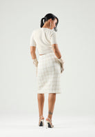 ELISABETTA FRANCHI Gonna MIDI a tubino burro da donna con spacco frontale. GO23267E2 193 ELISABETTA FRANCHI 