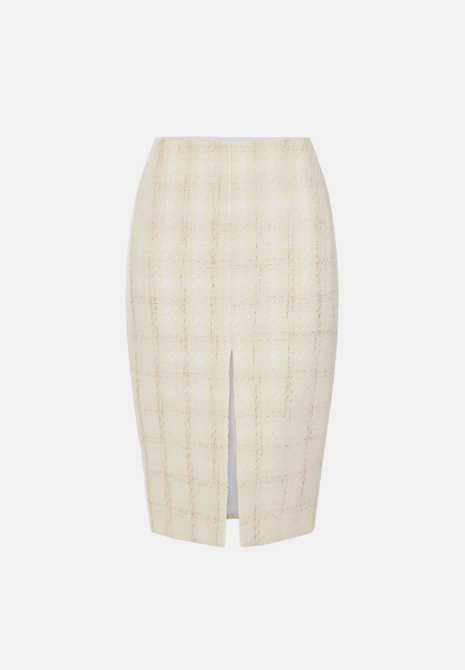 ELISABETTA FRANCHI Gonna MIDI a tubino burro da donna con spacco frontale. GO23267E2 193 ELISABETTA FRANCHI 