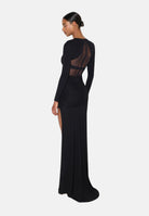 ELISABETTA FRANCHI Gonna in jersey nero da donna con drappeggio e dettagli logo dorati.<BR/> GO24867E2 110 ELISABETTA FRANCHI 
